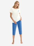 Triumph Pyjama Red Label Sets PK Capri WHITE/BLUE