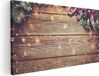 Artaza Canvas Schilderij Kerst Sfeer Achtergrond Met Dennenbomen - 120x60 cm - Canvas Print