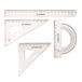 DONAU 7081904PL-00 geometrie-set/wiskunk-set, 4-delig, klein, met ophanggat, transparant