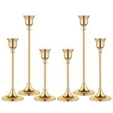 Kandelaarhouders, taps toelopende kandelaar voor kandelaars, vintage moderne decoratieve kandelaar, lange houder voor open haard, feest, dineren thuis (goud 2)