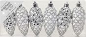 Inge-glas Inge's Christmas Decor Gmbh Kersthangers - 6x - dennenappels - zilver - 9 cm