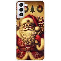 Samsung Bedrukt siliconen hoesje compatibel met Samsung Galaxy S21 pere noel vintage