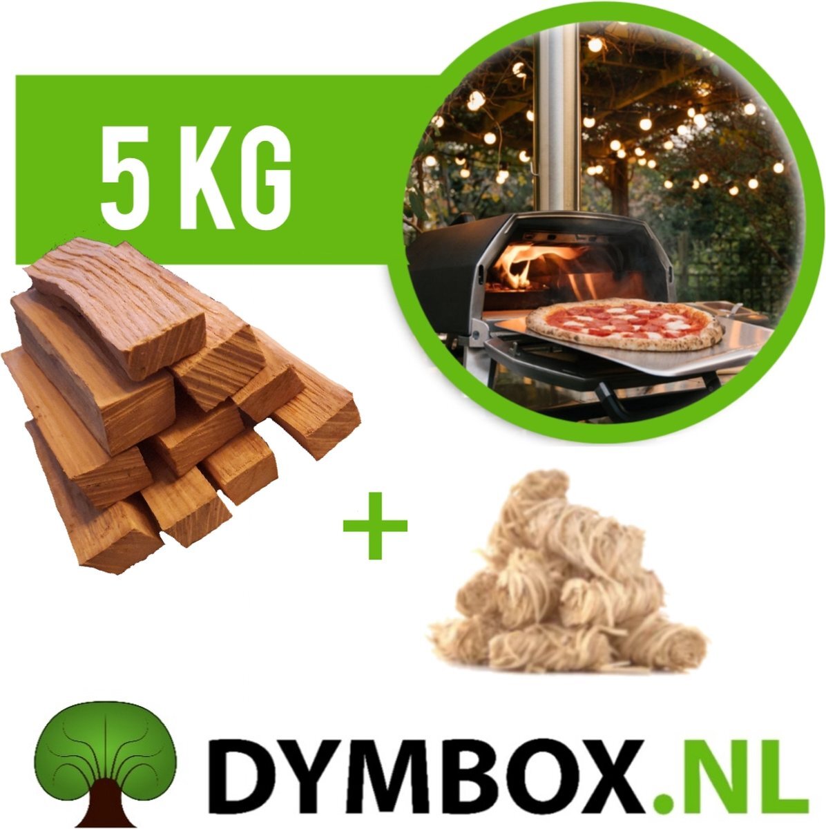 Dymbox 5KG Pizzahout Beuk 3x11cm muli-fuel model pizzaoven pizza hout incl. aanmaakwokkels | | o.a. Ooni Karu pizzza oven