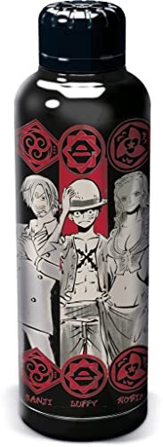 stor - ONE PIECE - Bouteille transportable en acier inoxydable - Gourde réutilisable LUFFY - SANJI - ROBIN - 515 ml