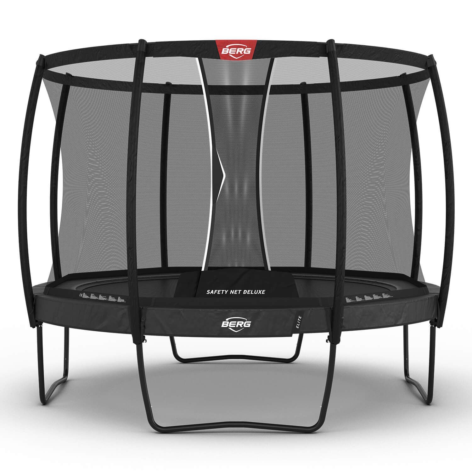 Berg trampoline rond Elite Regular grijs 330 cm met veiligheidsnet deluxe