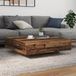 vidaXL Salontafel met LED Stripverlichting Oud hout 100 x 100 x 31 cm