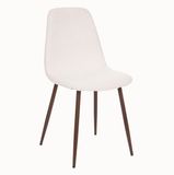 Atmosphera Eetkamerstoel Roka pluche wit wit
