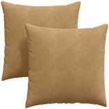vidaXL - Zitkussens - 2 stuks - Bruin - 60 x 60 cm - Corduroy stof