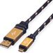 ROLINE GOLD USB 2.0 Kabel, USB A Male - Micro USB B Male, 0,8 m