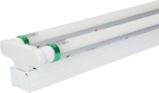 HOFTRONIC LED TL armatuur 150cm Dubbel - T8 fitting - flikkervrij - 3000K Warm wit licht - 60W 9600lm