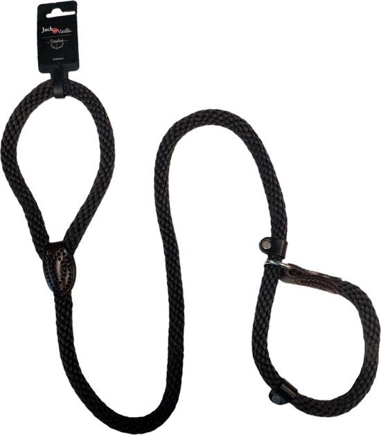 Jack and Vanilla Sliplijn - Bruin - 140cm - Nylon/Leer - Maat L - Voor Grote Hondenrassen