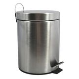 MSV - Cosmetische Afvalbak Voor In De Badkamer - Roestvrij Staal Met Verwijderbare Binnenemmer - Elegante Pedaalemmer - Compact en Praktisch - Zilverkleurig - 5L
