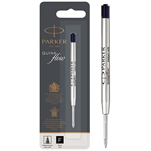 Parker Balpen Navulling | Fijne Tip | Zwarte QUINKflow Inkt | 1 Count