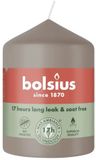 Bolsius Stompkaars Light Taupe Ø58 x 80 mm – 17 Branduren – 6 Stuks – Taupe Sfeerkaarsen