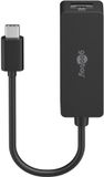 Goobay USB-C naar RJ45 LAN adapter | USB3.0 | CAT6 | zwart | 0,10 meter
