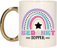 Bellatio Decorations Cadeau mok voor collega - goud - bedankt topper - afscheid/pensioen - 300 ml