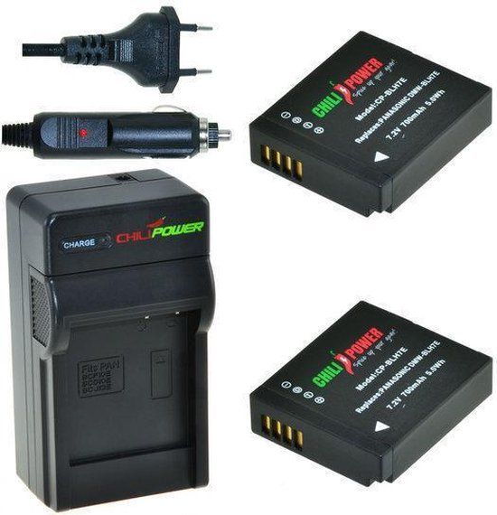 ChiliPower 2 x DMW-BLH7E Accu's voor Panasonic - incl. Oplader & Autolader