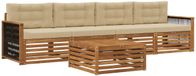vidaXL - Ensemble de canapé d'extérieur - 5 pièces - Naturel et Beige