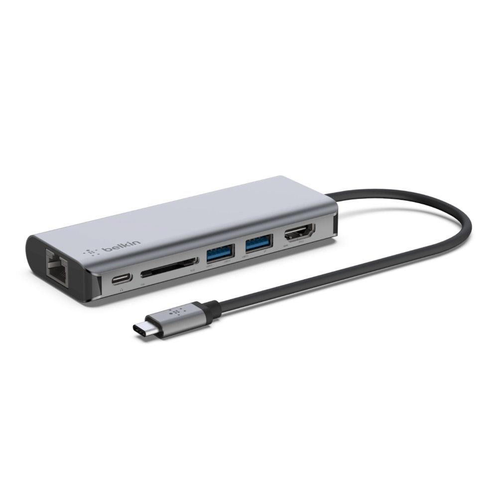 Belkin 6-in-1 USB-C Hub - HDMI, Ethernet, USB-A & USB-C - SD Card Reader