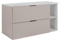 Meuble de salle de bain, cachemire, plan de travail aspect marbre cachemire / blanc / blanc (MDF)