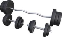 Gorilla Sports EZ-Curlset 70 kg - Kunststof - Halters met gewichten - Veersluiting 30 mm