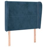 VidaXL Hoofdbord met randen 103x23x118/128 cm fluweel donkerblauw