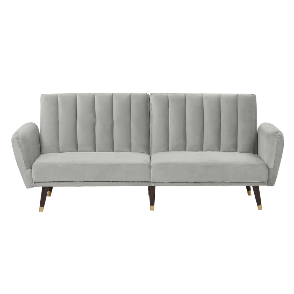 Beliani VIMMERBY Slaapbank - Grijs Fluweel - 212x110x90 cm