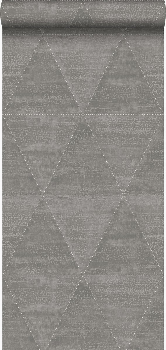 Origin Wallcoverings behang metalen driehoeken industrieel grijs - 337603 - 53 cm x 10,05 m