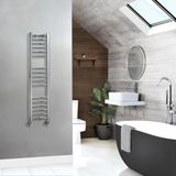 Hudson Reed Sèche Serviettes - 120 x 30 cm - Design Haut, Fin & Compact - Eau - Mural - Chromé