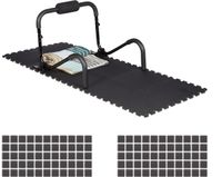 Relaxdays 120x tapis de protection fitness - tapis de fitness - tapis de sol amortisseur - noir - 30x30