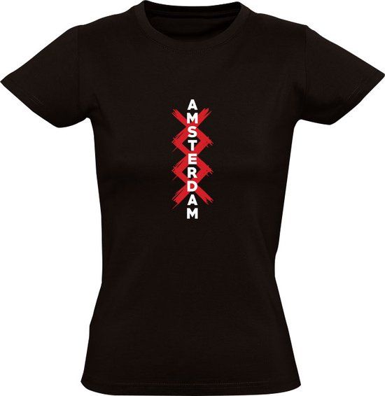 Amsterdam T-shirt 020 - Zwart - 3XL - Dames