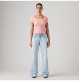 Levi's W25 x L30 Lichtblauwe, laagzittende, wijde jeans voor dames