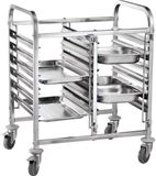 HENDI Dubbele regaalwagen – 12 etages – 4 zwenkwielen – 150kg capaciteit – 810x610x960 mm