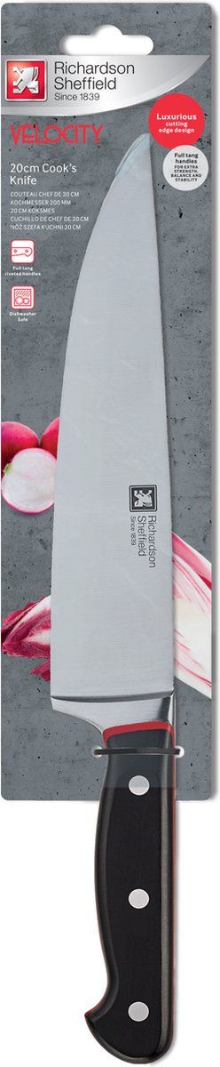 Richardson Sheffield Velocity Chef's keukenmes - Zwart - Rvs, Staal - 8711155483731