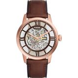 Fossil Townsman ME3259 Horloge - Leer - Bruin - Ø 44 mm