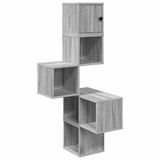 vidaXL Muur Hoekplank Grijs Sonoma 48 x 48 x 120 cm Bewerkt hout