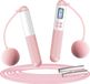 Corde à sauter à ressort avec compteur - Rose avec blanc