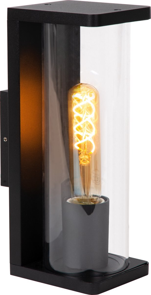 Lucide SLIGO - Wandlamp Buiten - 1xE27 - IP65 - Zwart