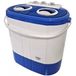 briebe Camp Mini-lave-linge, essorage, camping, capacité 3 kg, idéal pour voyages, caravanes, camping-cars, petit lave-linge à 2 compartiments, faible consommation, bleu/blanc