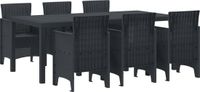 vidaXL 7-delige Tuin Eettafel Set Antracietkleurig Polypropyleen