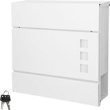 ECD Germany Brievenbus met krantenvak 37x36,5x10,5 cm wit staal