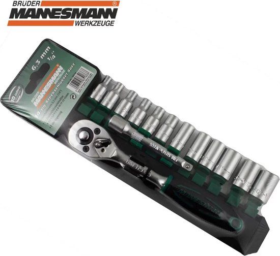 Brüder Mannesmann Dopsleutelset 14-delig 1/4"