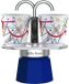 Bialetti Espressokoker set Mini-Express Kandinsky, 100 ml, roestvrij staal/blauw, met 2 kopjes