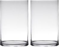 Hache-pied Hakbijl Vase à fleurs - Lot de 2x pièces - cylindre - transparent - verre - H30 x D19 cm