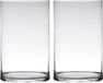 Hache-pied Hakbijl Vase à fleurs - Lot de 2x pièces - cylindre - transparent - verre - H30 x D19 cm