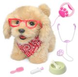 Chien robot Jouets interactifs - Puppy électronique avec laisse - Peluche - 3 ans et plus