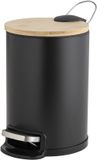 douceur MOBELLE Afvalemmer met stille sluiting, bamboe, 3 l, zwart