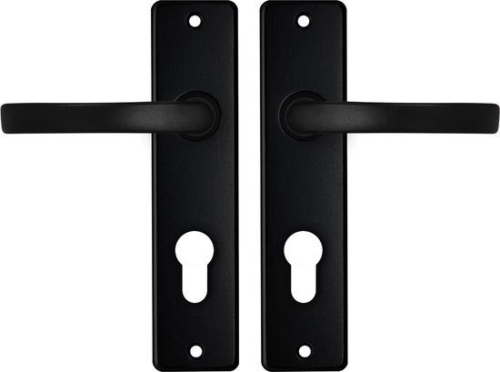 AXA Deurbeslag set Binnendeur - Edge Basic Blok - Deurkruk Zwart - met cilindergat - PC72