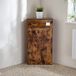 Hudson Reed WC-Ombouw Hoekmontage Modern avec Réservoir - Chêne Foncé avec Bouton-Poussoir Chromé | Cluo