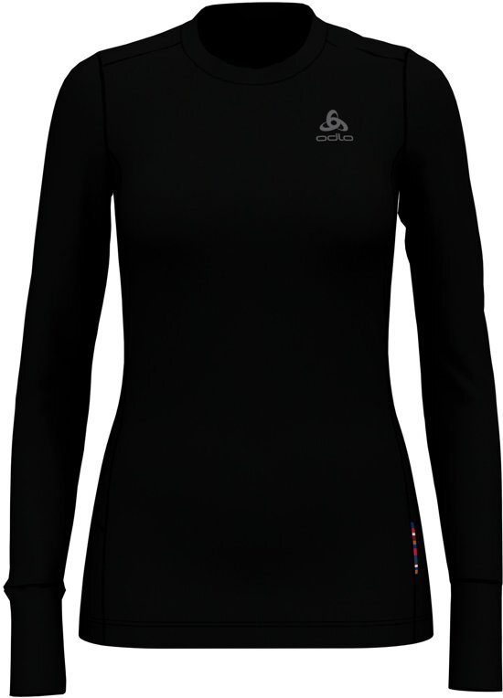 ODLO Suw Top Crew Neck L/S Natural 100% Merino Warm Dames Sportshirt - Black - XS